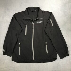 Fly Racing Jacket Men's Large Black Bomber Performance Full Zip Lightweight MOTO